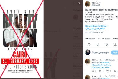 Kevin Hart's show cancelled in Egypt #CancelKevinHartShow