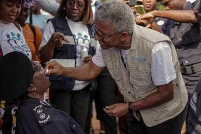 The launch of the cholera vaccination campaign in Angola.