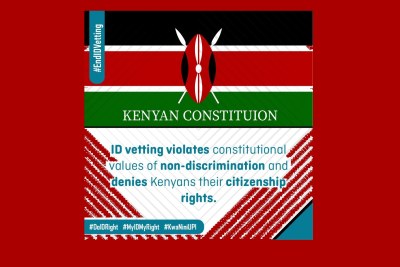 Millions of Kenyans are forced to go through discriminatory ID vetting/ differential treatment when applying for their national ID compared to other Kenyans, reports local human rights NGO Haki na Sheria. 